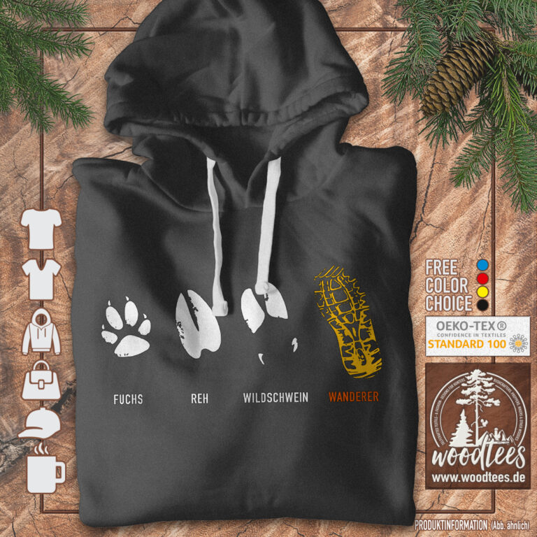 Hoddie "Fährte" Farben und Textilien individuell einstellbar!