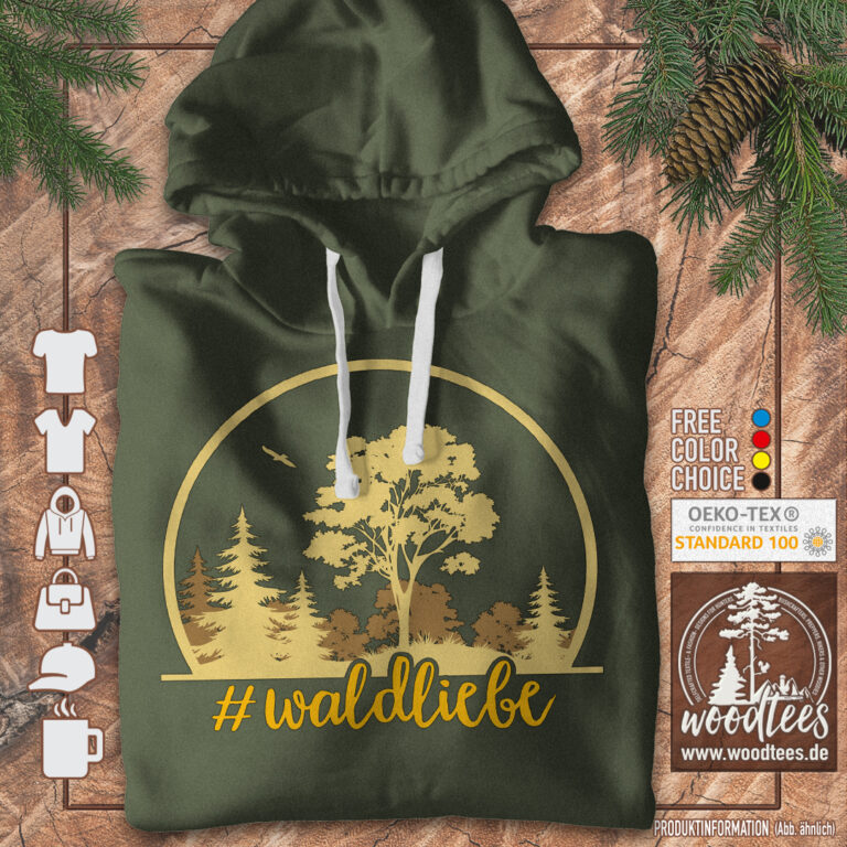 Hoddie "#waldliebe" Farben und Textilien individuell einstellbar!